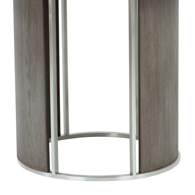 Round Dining Table, Gray Walnut Veneer, Gray