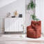 Fauteuil à billes en velours côtelé doux et moelleux rempli d'éponge à mémoire de forme-224130931