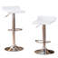 Tabourets pivotants réglables contemporains en chrome avec sièges en similicuir, ensemble de 2