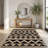 Tribal Geometric Motif Black & Beige Washable Chevron Indoor Area Rug