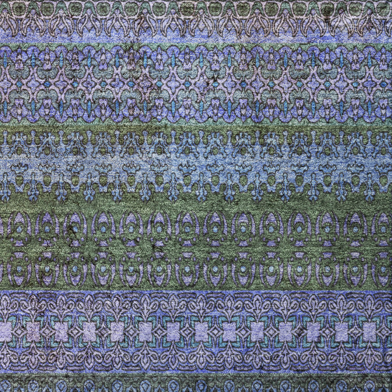 Premium Machine Washable Dream Shag ADS527 Striped Rug, Blue, 5' x 7'6"