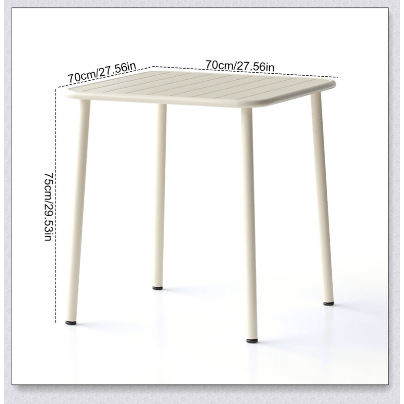 Table d'extérieur imperméable Sera, Blanc rétro