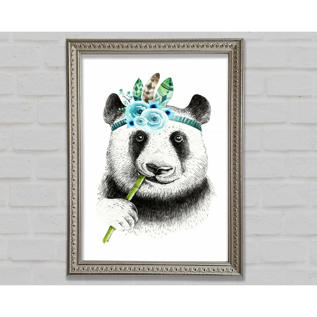 Panda Bambus Gerahmter Druck Wandkunst