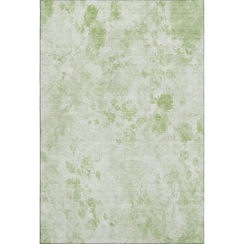 Premium Machine Washable Prisco Aloe Rug, Rectangle 10' x 14'