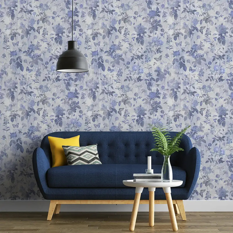 Rouleau de papier peint pelez et collez Blue Meadow Toile