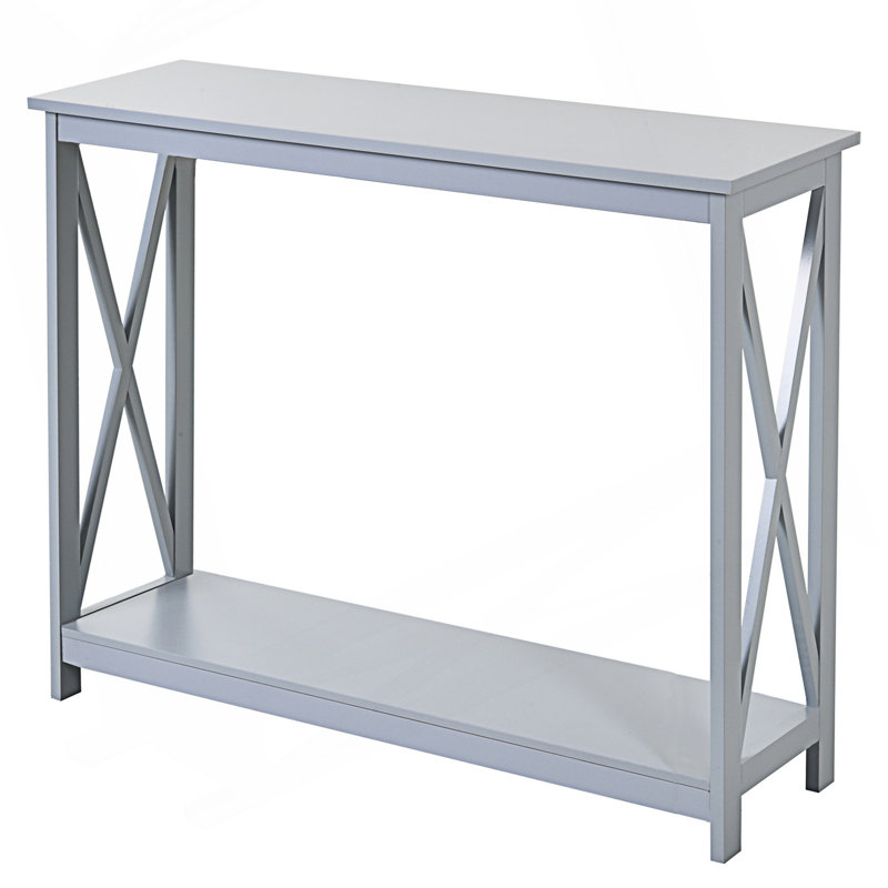 2-Tier Console Table, Sofa Side Table With Storage Shelf, Behind Sofa Table