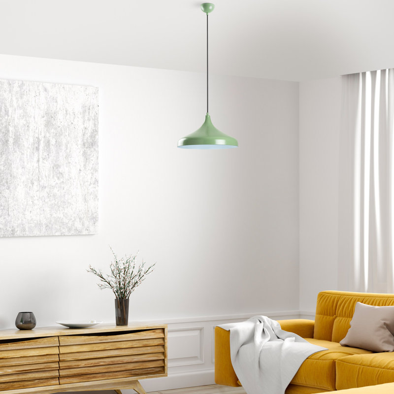 Stylish Mint Metal Chandelier, Adjustable Height 8.7 x 14.6 inches | Ø36 x 8.7 inches Base Plate | 1 x E27 Socket, Max 40W (Bulb Not Included) | Elegant Lighting for Living Room, Dining Room & Entryway