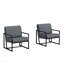 Fauteuil en cuir PU de style moderne avec structure en métal, dossier rembourré très épais et coussin de siège pour une assise confortable
