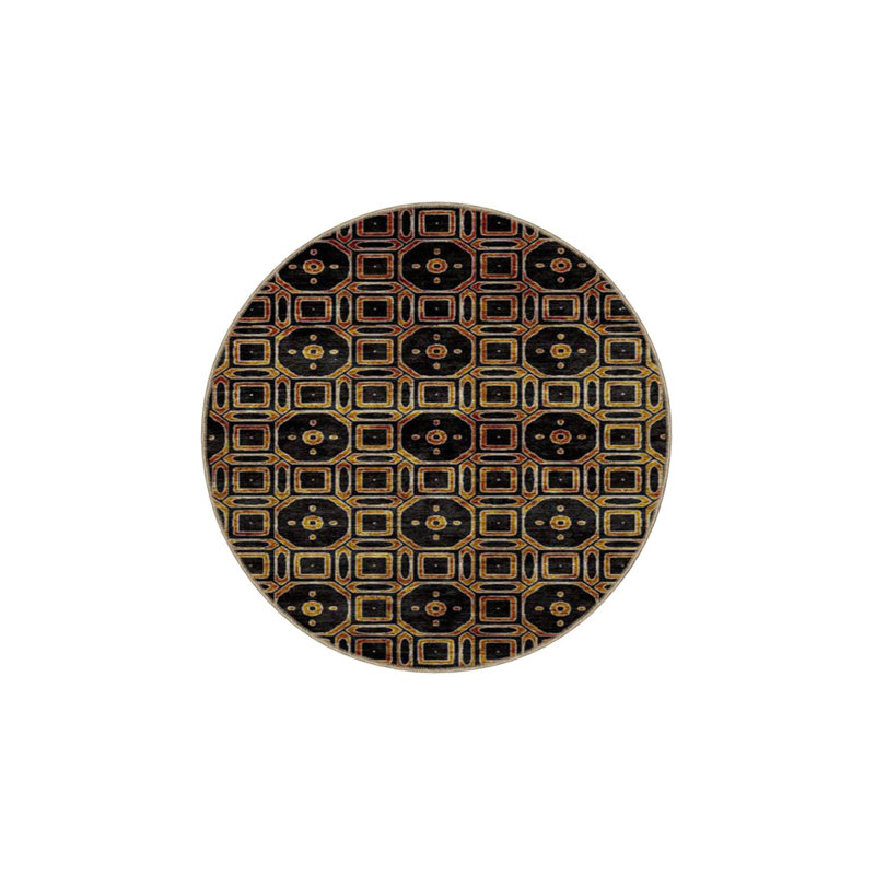 Tapis décoratif moderne à motif de nœuds lavables noir, Sous-tapis rectangulaire 3 pi 11 po x 5 pi 11 po i