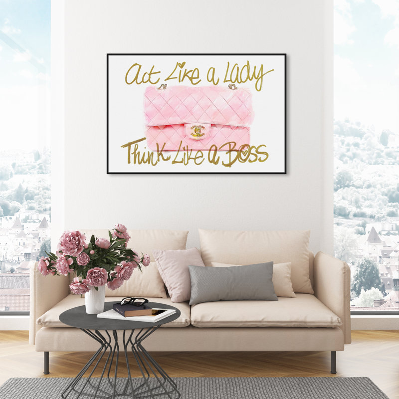 Like a Lady Boss - Impression sur toile, H 30 po x l 45 po x P 1,5 po, Cadre noir
