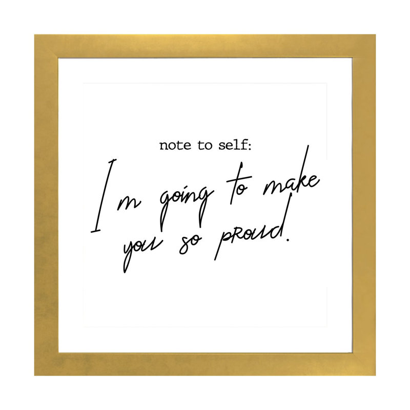 Note pour l’impression d’art textuel, Papier encadré doré, Blanc, H 16 po x l 16 po x p 1 po