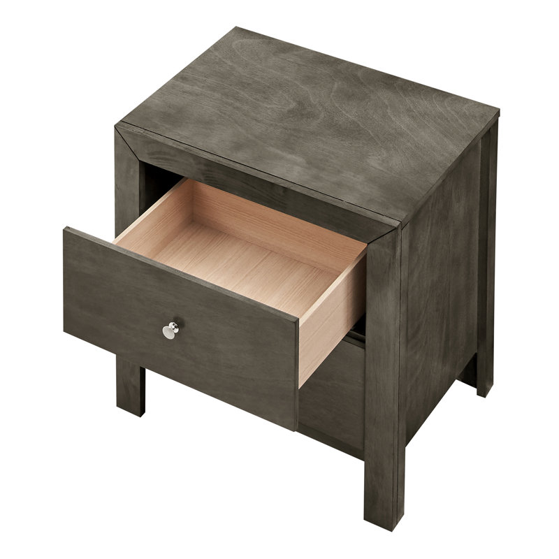 Table de chevet 2 tiroirs Burlington, gris, Gris