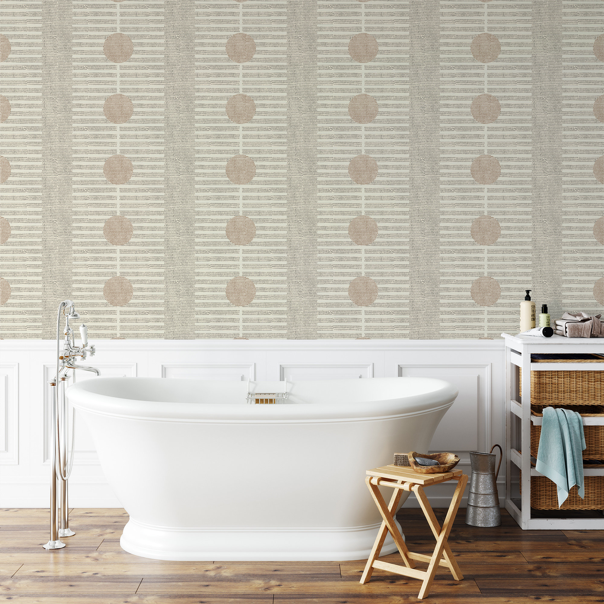 Nomalanga Peel & Stick Wallpaper Roll, Linen, Non-pasted