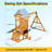 ROBUD Wooden Swing Set with Slide and 2 Swing(s)