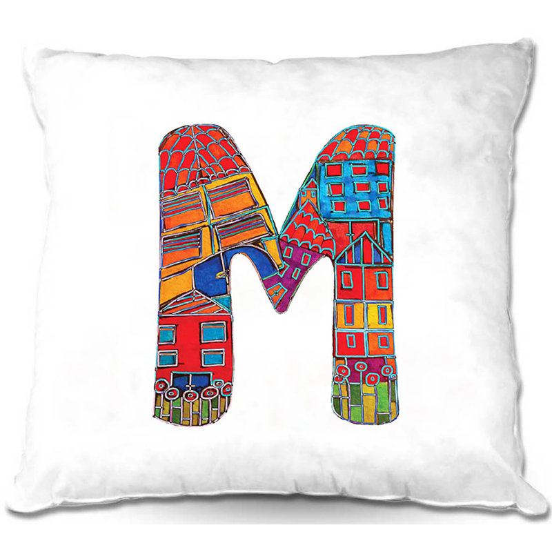 Housse et insert de coussin Couch Alphabet, 18 po x 18 po, M