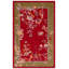 Tapis floral rouge / vert en laine / coton touffeté à la main Shrinivas-404335621