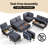 L-Shaped Sectional Sleeper Sofa Bed, 102" 7-Seat Pull Out Couch with USB Charging Ports, LED Lights & Hidden Storage, Convertible Sofa Bed for Living Room-1435753099
