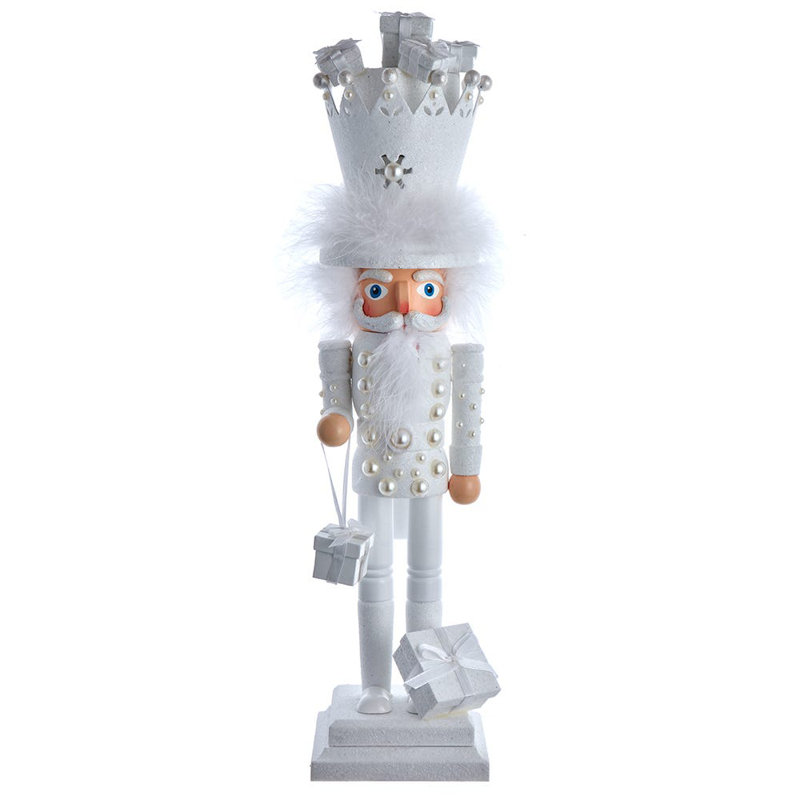 Casse-noisette 18 pouces avec cadeaux Kurt Adler, blanc