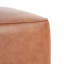 Repose-pieds carré en cuir de polyuréthane brun clair - Élégant décor