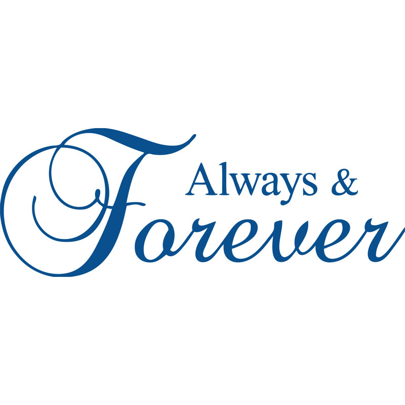 Décalcomanie murale Forever & Always - Autocollant en vinyle romantique pour chambre à coucher, salon ou décoration de mariage