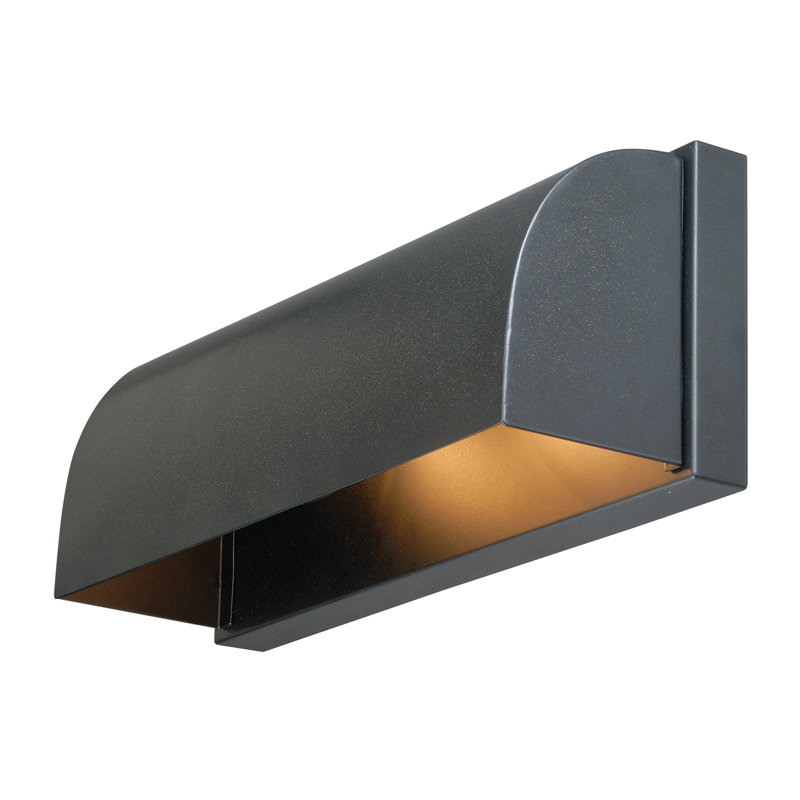 Adeliza 4.75 in. H 2-Light Dark Bronze Dusk to Dawn Sensor Outdoor Wall Sconce, Durable Steel Metal Shade, LED Compatible, Dark Sky Compliant Address Illumination for Front Door or Garage