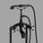 39-3/4 In. Double-Handle Freestanding Floor Mounted Bathtub Filler Faucets With Hand Held Shower Head In-111704735