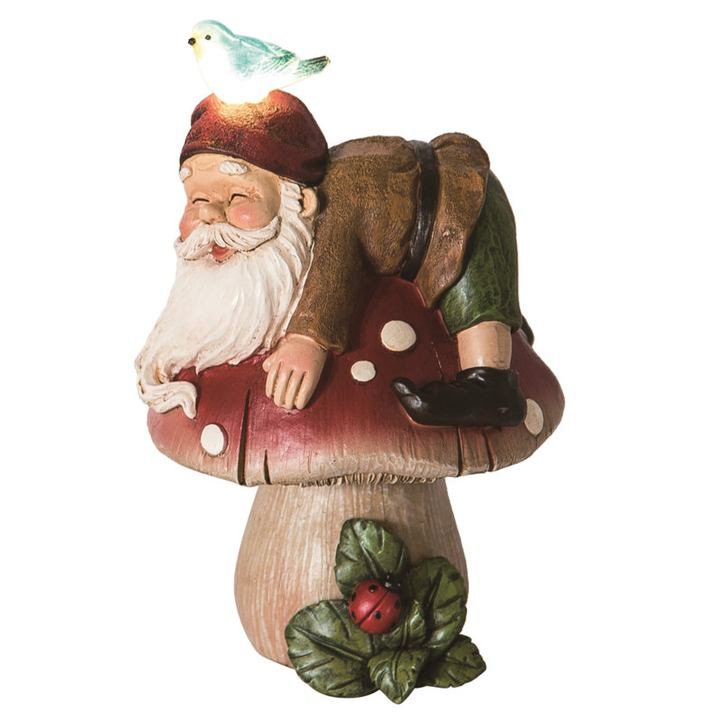 Décoration résine gnome champignon