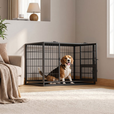 Heavy-Duty Dog Crate with Removable Tray
