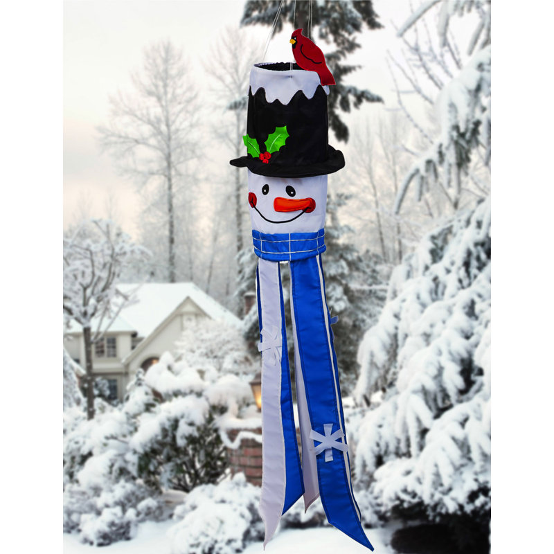 Snowman Applique Sculpt Nylon Windsock