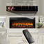 Foyer électrique 44 po, encastré au mur, télécommande, flamme, chauffage 1400 W, 5000 / H, dispositif de haute sécurité, télécommande encastrée à affichage numérique clair, effet de flamme, chaleur, bouton tactile, évent