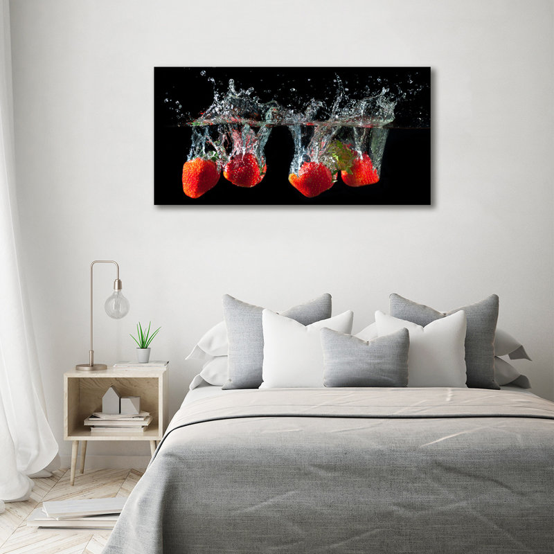 Strawberries Under Water - Wrapped Canvas Print