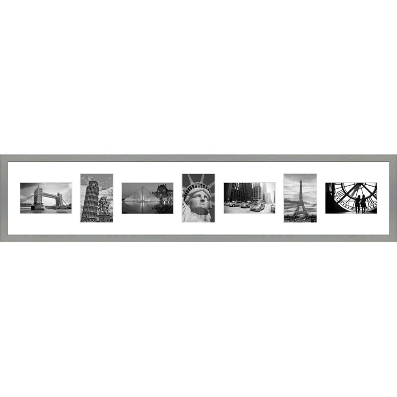 Lateefa Wood Picture Frame with Mat, Light Grey