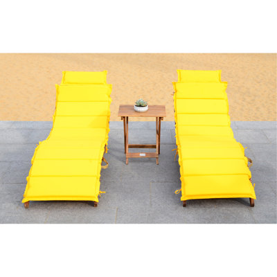 Ensemble de chaises longues avec coussins et table Alois