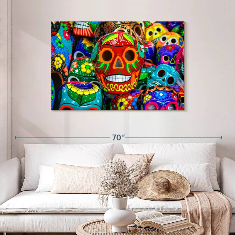 Calavera peint, H 30 po x l 45 po