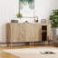 Buffet compact avec portes et tablette ajustable, naturel
