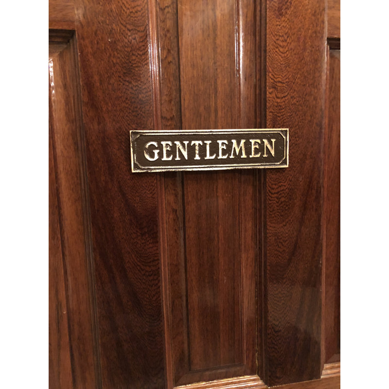 Enseigne de porte gentlemen’s, Laiton antique brun