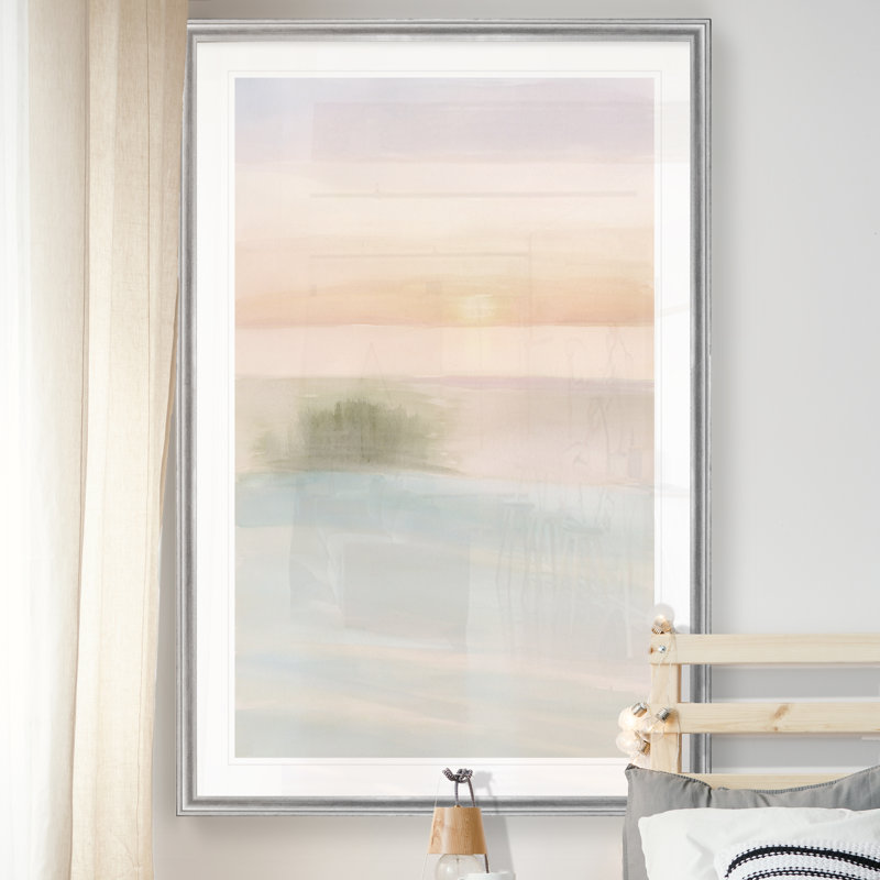 «Island Calm II», reproduction d'art sur toile, H 18,5 po x l 24,5 po x P 1,5 po, Encadrement argenté