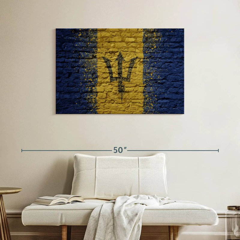 Borges Brick Textured Barbados Flag, 26" H x 39" W