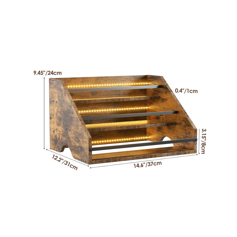Solid Wood Tabletop Wine Bottle Rack Brown