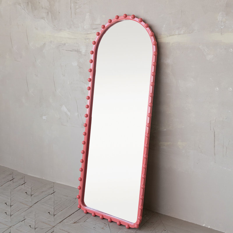 Wood Ball Framed Wall Mirror