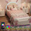 Fun Rabbit-Shaped Single Children's Bed, Upholstered Platform Bed Frame With LED And Headboard, Princess Bed Frame With Slats, White(90×200Cm)-475857062