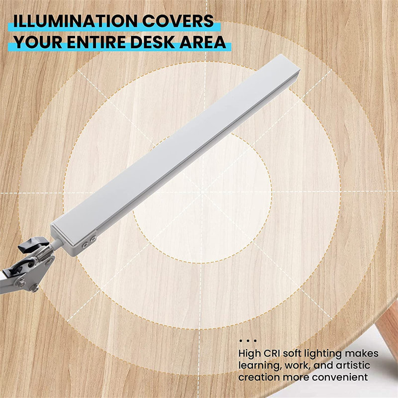 LED Desk Lamp With 3 Color Modes, 10 Brightness Levels And Adapter, Memory Function 10W
