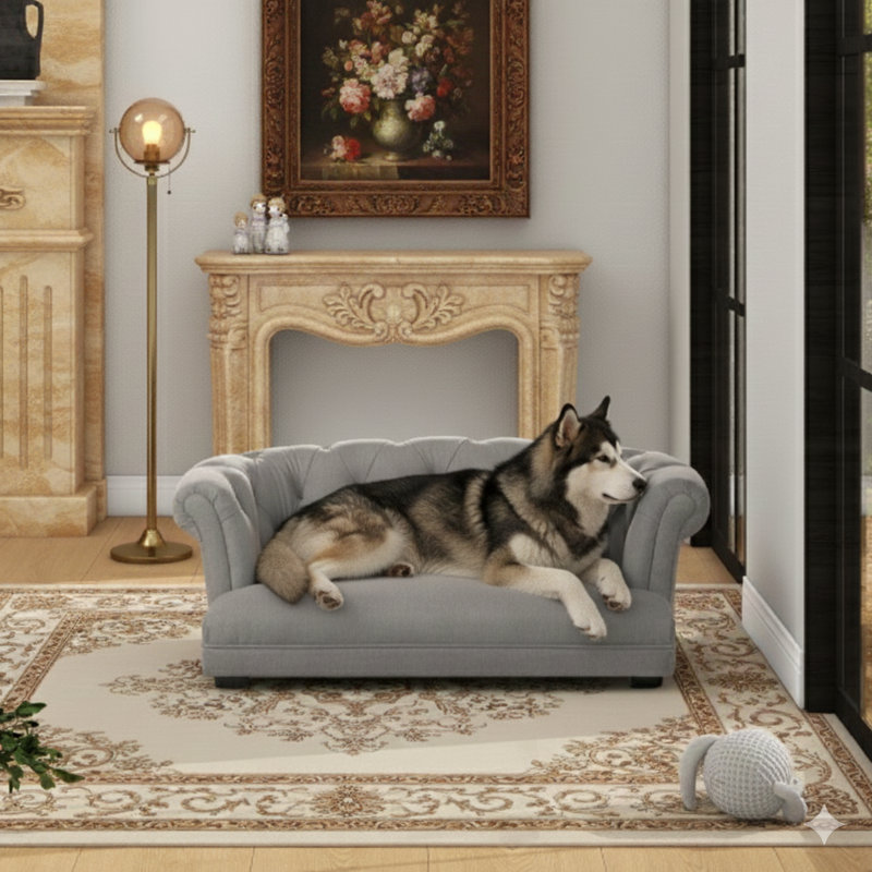Canapé-lit pour chien 36,5 po Chesterfield, Gris