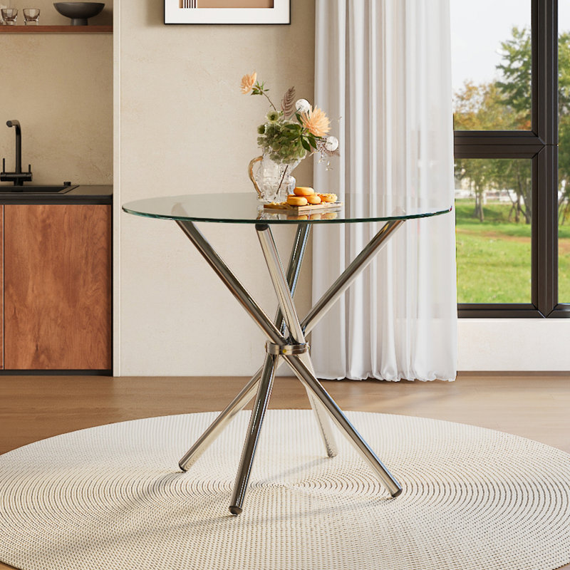 Dechanel Round Dining Table with Iron Base