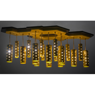 Lustre cylindrique à 20 lumières Aloisia