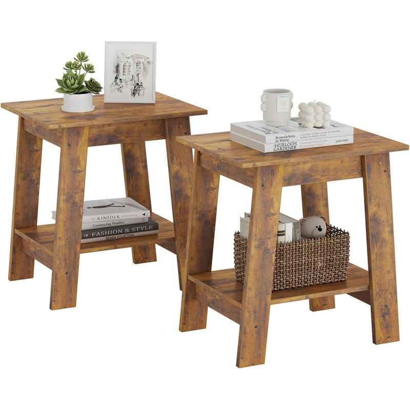 Side Table Set, Brown