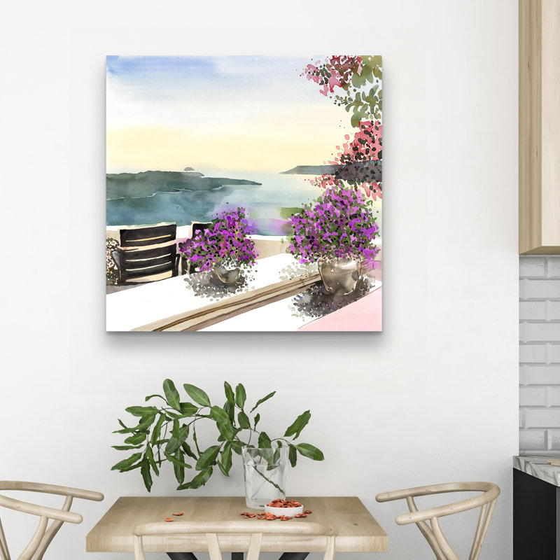 Mediterranean sea view - 32"x32" art on canvas