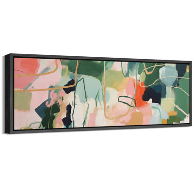 «Mid Century Shape Colorful Abstraction Vibrant», reproduction d'art sur toile