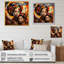 Orange orange, mère et enfant, lien II - art mural africain-1706621571-1706621577