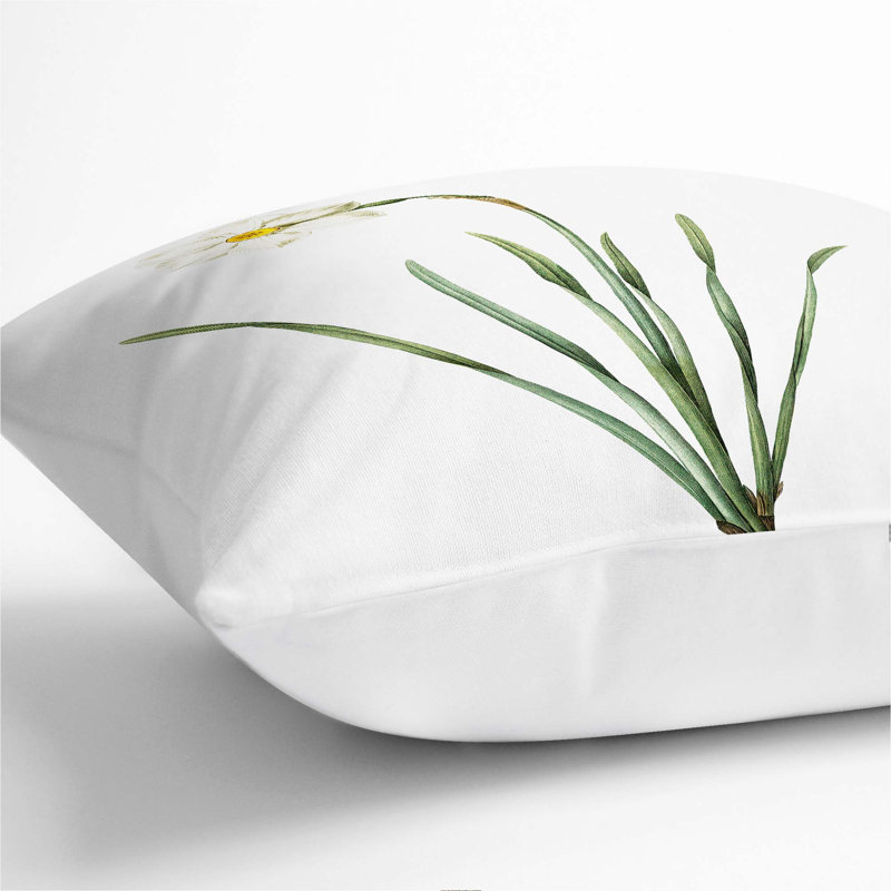 Square Throw Cushion, White, 55cm H x 55cm W x 20cm D